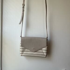 Kate Spade beige striped crossbody bag